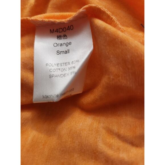 Women's Tunic T-Shirts Short Sleeve Round Neck Soft Loose Shirts Small Orange - Picture 3 of 9